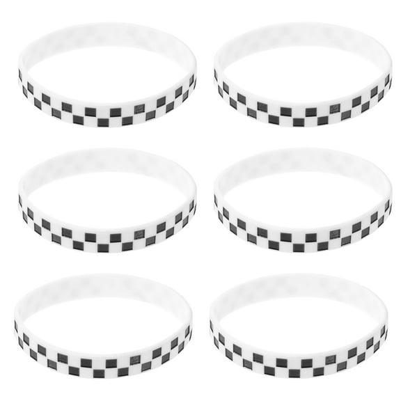 HONMEET 12Pcs Sports Bracelet for Girls Checkered Pattern Wristbands Waterproof Wrist Jewelry for Parties