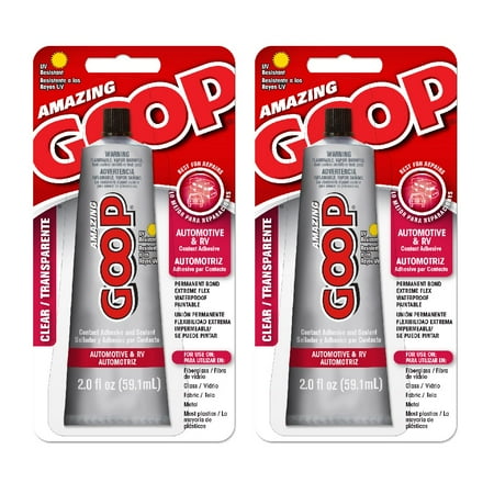 Eclectic 161021 Amazing Goop Automotive & RV Adhesive Sealant Glue Permanent Bond Repair Waterproof Paintable Clear 2.0 Oz, 2-Pack