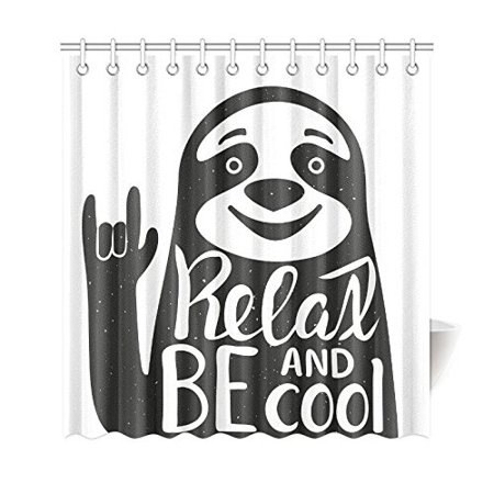 Gckg Inspirational Quote Shower Curtain Funny Sloth With Relax