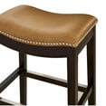 thumbnail image 2 of New Ridge Home Goods Julian 30" Faux Leather and Wood Barstool in Tan/Espresso, 2 of 4