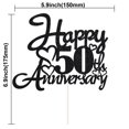 thumbnail image 2 of Adorno para tartas KELTORA Black Glitter, feliz 50 aniversario, 2 of 9