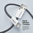 thumbnail image 4 of Liquipel Powertek Pastel Braided USB-A to USB-C - Grey, 4 of 7