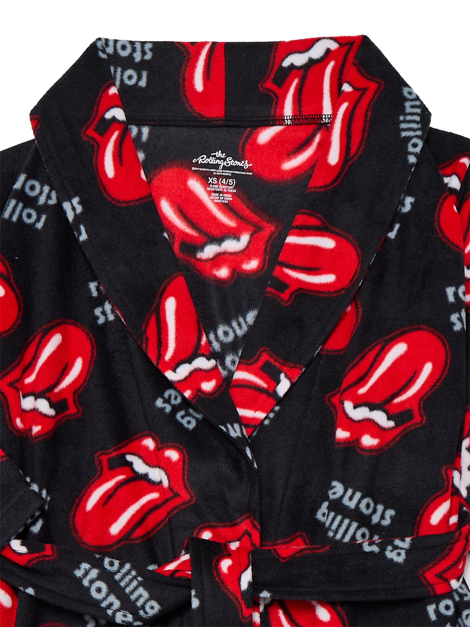 Rolling Stones Girls Holiday Fleece Robe, Sizes 4-12