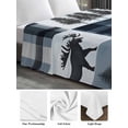 thumbnail image 6 of Navy Blue Plaid King Size Flat Sheet, Wrinkleproof & Fadeproof Cooling Flat Bed Sheet Only, Farmhouse Animals Tree Vintage Breathable Soft Bedding Top Sheets 105 x 98 Inches, 6 of 8