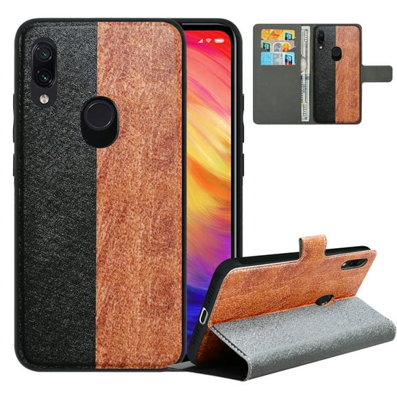 Labanema Xiaomi Redmi Note 7 /Redmi Note 7 Pro Case with Kickstand, 2 in 1 Detachable Magnetic Protective Folio Flip Cover for Xiaomi Redmi Note 7 /Redmi Note 7 Pro (Black Brwon)