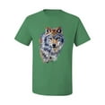 thumbnail image 2 of Wolf Oil Painting Animal Lover Men's Graphic T-Shirt, Kelly, 5XL, 2 of 3