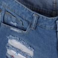 thumbnail image 5 of Aayomet Shorts pour Femmes Shorts à Poches Drapeau Stretch Mode Imprimé Jeans pour Femmes (Bleu, L), 5 of 5