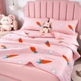 thumbnail image 4 of S Lightweight Summer Blanket Featuring A Rabbit and Carrot Design Machine Washable Can Be Folded for Easy Travel and Storage In Mild Weather for Beds and Sofas, 4 of 6