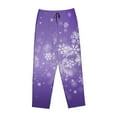 thumbnail image 4 of Balery Snowfall Sky White Purple print Women's Pajama Pants,Ultra Lightweight Pjs,Lounge Pant-XX-Large, 4 of 9