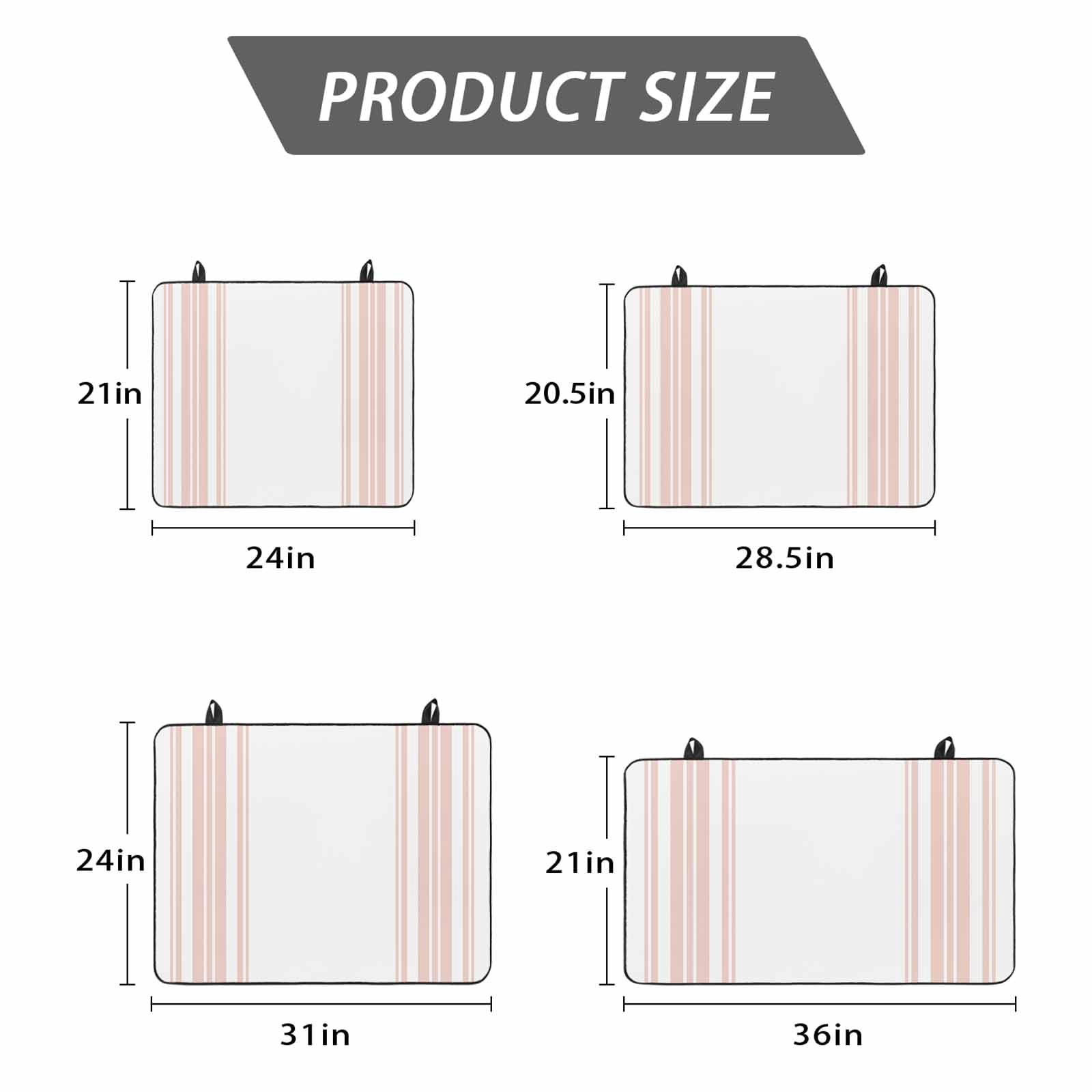 Pink Striped Stove Top Cover for Electric Stove, Heat-proof & Non Slip Glass Top Stove Cover Protector, Modern White Striped Abstract Art Aesthetics Kitchen Flat Cooktop Rubber Mat 24x21 Inches