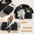 thumbnail image 2 of Large Oversized Corduroy Ottoman Footrest for Sofa, Bench for Sectional Sofa, Extra Seating & Coffee Table, Rectangle Pouf for Living Room,No Assembly Required(Black), 2 of 11