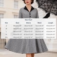 thumbnail image 3 of Fartey Women's 1950s Vintage Dresses Button Up Lapel V Neck Short Sleeve Swing Dress Plaid Print Cocktail Dresses Audrey Rockabilly Prom Party Dress Black M, 3 of 8