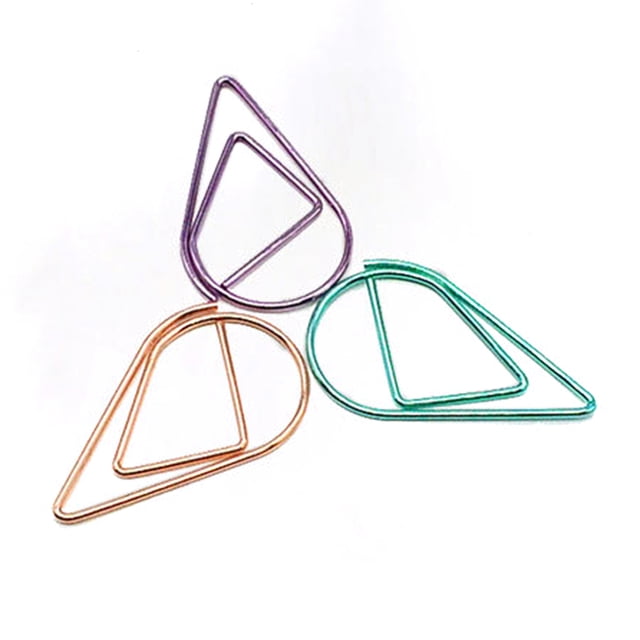 Methold 50 Uds. Clip de papel en forma de gota de agua, marcapáginas, papelería, suministros de oficina Suministros de escritura y corrección