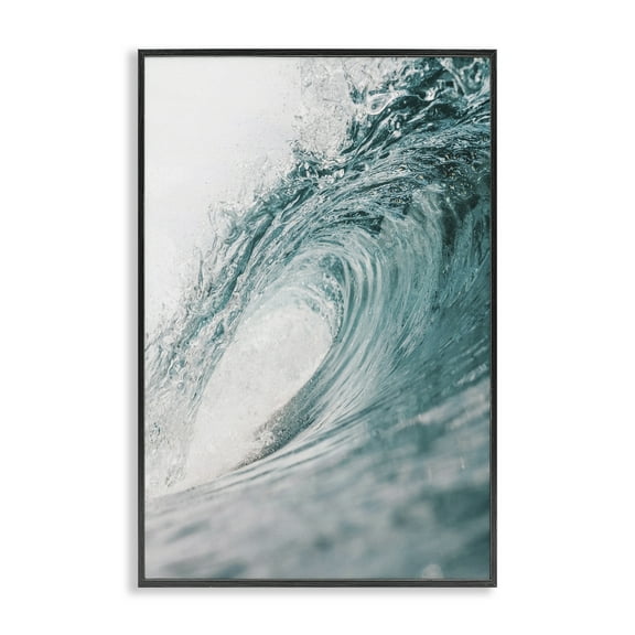 Stupell Industries Rolling Surf Waves Nautical & Beach Photography Black Framed Art Print Wall Art, 12 x 18