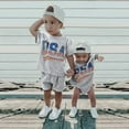 thumbnail image 6 of Mercatoo Baby Girls Boys 4th Of July Clothes Summer Short Sleeve T Shirt Tops 𝐒tars Stripes Shorts Toddler Outfits Set, 6 of 9