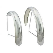 26" Classic Adjustable Balloon Fender Set Chrome. for bicycles, bikes, for 26" lowrider bike, beach cruiser.
