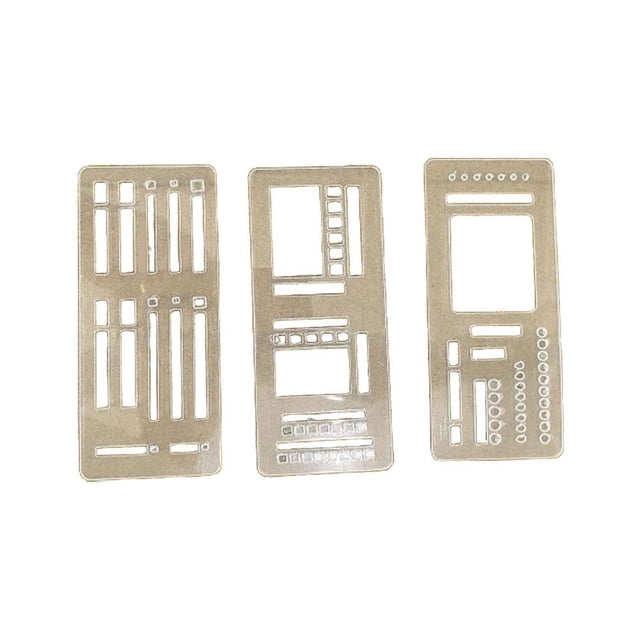 Handmade Flexible Record Template Set, 3-Pack Reusable Stencils Drafting Tool for DIY Note-Taking, Creative Crafting, Precise Markings & Lightweight Design