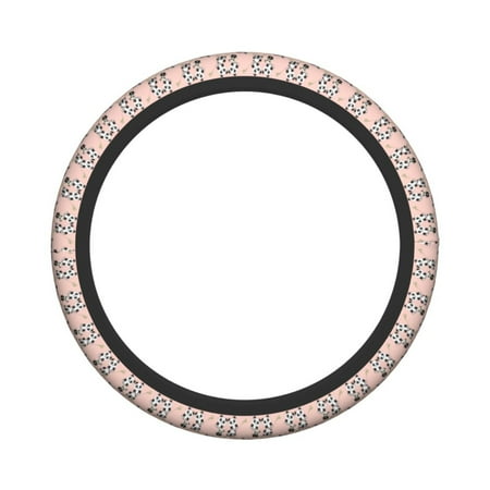 XMXY Car Steering Wheel Cover, Cartoon Pink Panda Non-Slip Jeep Truck Universal Elastic Steering Wheel Protector 15 inch