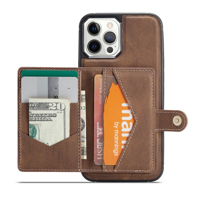Funda tipo billetera para iPhone 13, funda de piel sintética de primera calidad con ranura para tarjetas, diseño tipo libro con soporte