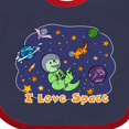 thumbnail image 4 of Inktastic I Love Space Cute Dinos and Planets Boys or Girls Baby Bib, 4 of 4