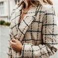 thumbnail image 5 of Abcnature Ladies Long Sleeve Suit Collar Double Breasted Woolen Jacket Khaki M, 5 of 6