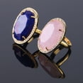 thumbnail image 3 of Opening Adjustable Ring Gold Color Plated Crystal CZ Zircon Rings for Women Men, 3 of 6