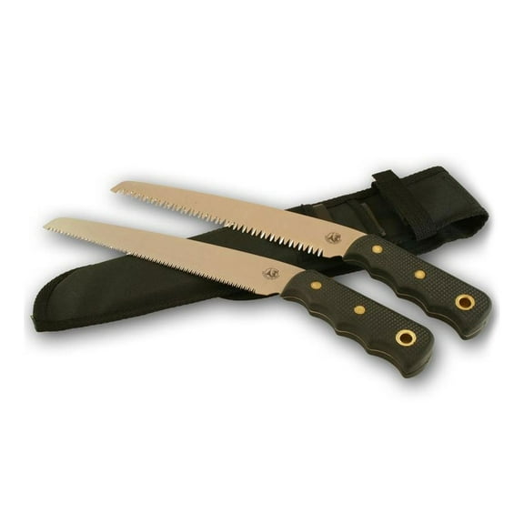 Knives of Alaska Bone/Wood Saw Combination Fixed Blade Saw Set 8" SK5 Steel Blade SureGrip Handle Black