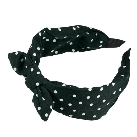 Vocoste Hairband for Women Bowknot Headband with Bunny Ears Green 2.17 Inch Wide 1 Pcs