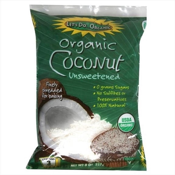 Let's Do. Organics Pack of 12 Shredded Coconut 8 Oz