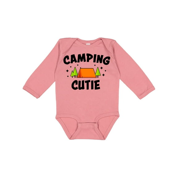 Inktastic Camping Cutie Boys or Girls Long Sleeve Baby Bodysuit