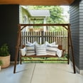 thumbnail image 3 of Zimtown Porch Swing Frame Swing Stand a-Frame for 5 ft 660lbs Capacity Wooden Carbonized, 3 of 9