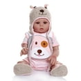 thumbnail image 2 of Muñeca Reborn Decdeal Reborn Baby Doll de silicona de cuerpo completo de 19 pulgadas, realistas, lindas muñecas de baño, muñecas pequeñas para acompañar, encantador traje de perrito rosa con sombrero, Decdeal Muñeca Reborn, 2 of 7