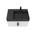 thumbnail image 2 of Amazon 30" White Wood Floating Vanity with Black Top and Black Trim, 2 of 10