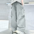 thumbnail image 5 of LvhaoGJOB Kids' Wide-Leg Pants - Soft, Elastic Waist & Pockets - Gray 9-10 Years, 5 of 5