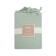 thumbnail image 4 of Crane Baby Green Crib/Toddler Bed Sheet,  100% Cotton Muslin, Breathable, Gender Neutral Crib Sheet, 4 of 5