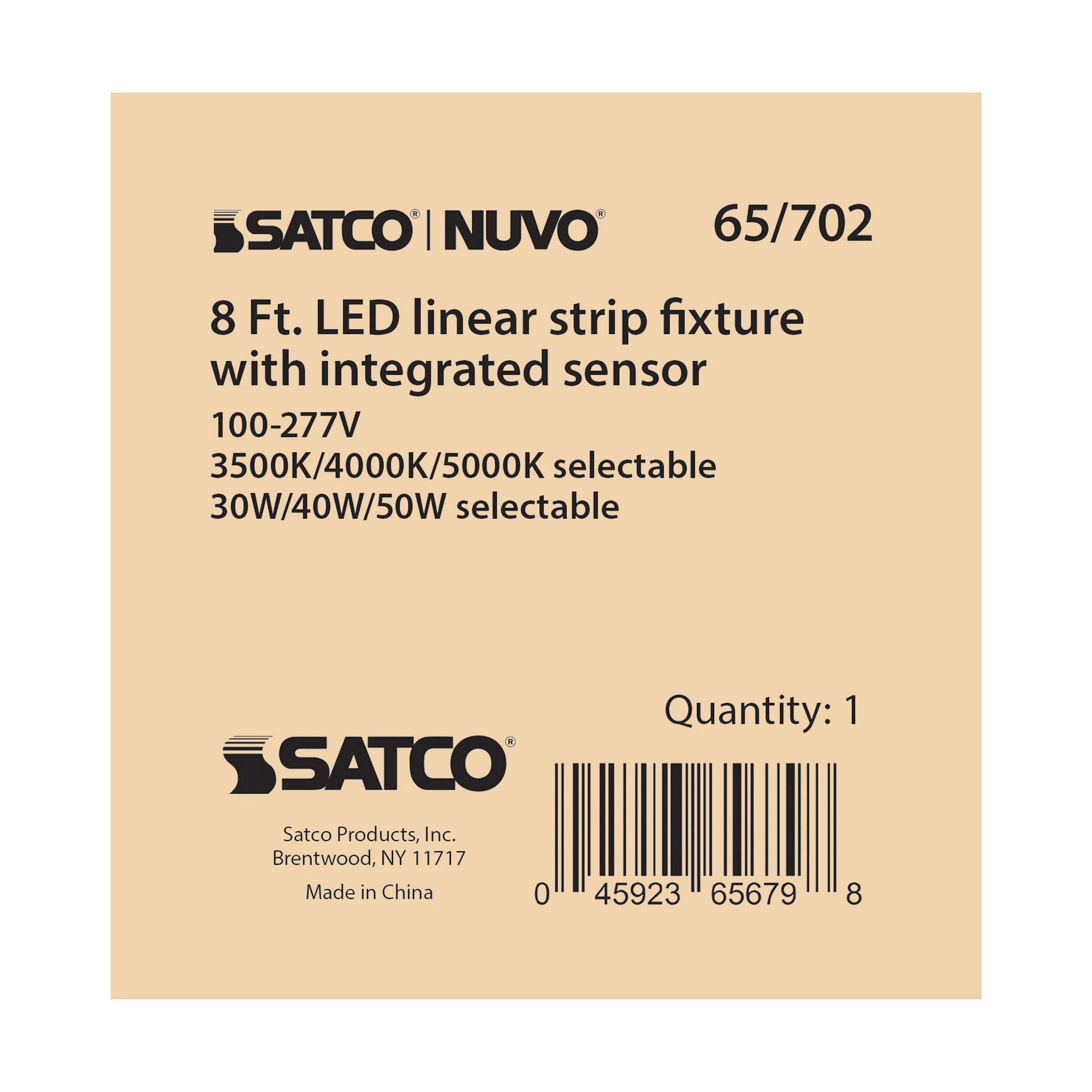 65/1702 Nuvo Lighting ColorQuick - 50W CCT Selectable LED Linear Strip Light-3.27 Inches Tall and 96 Inches Length