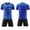 Blue, variant on BRGZLK Kids Boys 2 Piece Sport Outfits Summer 2026 Print Breathable Comfortable Relaxed V-Neck Short Sleeve Soccer Jersey and Shorts Tracksuit Red L
