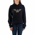 thumbnail image 3 of Women's Wonder Woman Leopard Print Logo Black Hoodie-Medium, 3 of 5