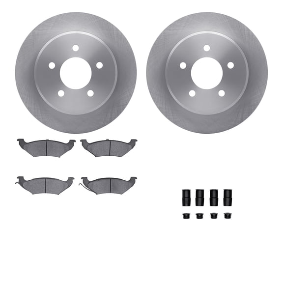 Dynamic Friction Company Rear Brake Rotors with 5000 Advanced Brake Pads includes Hardware 6512-40278