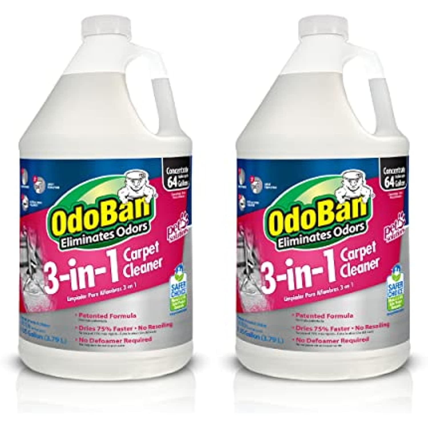 Odoban 1 Gal 3In1 Carpet Cleaner, 2Pack