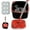 Black + Red, variant on Spin Mop and Bucket Set with Self Separation Dirty and Clean Water System, Self Wringing 360° Rotating Square Mop-Head for Hardwood Tile Marble Floors(Black)