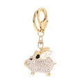 thumbnail image 2 of SPRING PARK KeyChain Rhinestone Inlaid Pig Rope Tassel Rhinestone Key Holder Ring Decoration, 2 of 8