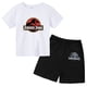 thumbnail image 2 of Conjunto de 2 piezas de camiseta y pantalones cortos con estampado de dinosaurio de Jurassic Park para niños y niñas, con estampado de dibujos animados de verano, 2 of 5