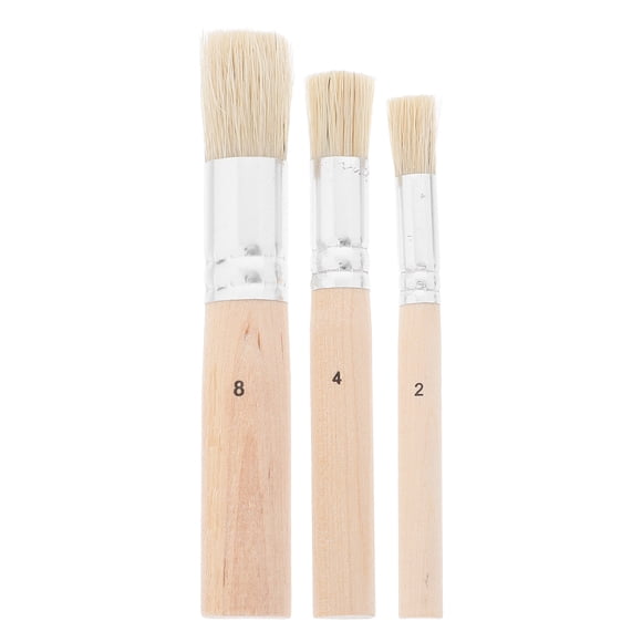 Miangastore Ensemble de 3 Pinceaux Pochoir en Bois Pinceaux à Soies pour Peinture Acrylique Peinture à l'Huile Peinture Aquarelle Projets de Pochoir Fabrication de Cartes et Bricolage Arts et Artisanat