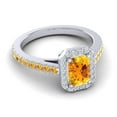 thumbnail image 3 of 2.95 Carat Natural Diamond Citrine Gemstone Elegant Anniversary Ring for Women 18K White Gold Size 6 by Diamond-Capitals, 3 of 8