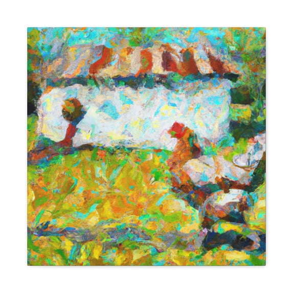 Chickens in Impressionism - Canvas