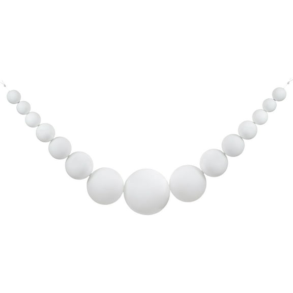 Northlight 6' White Shiny and Matte Shatterproof Ball Christmas Swag