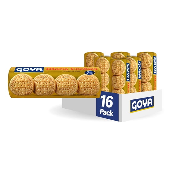 Goya Maria Cookies 16-Pack, Classic Crisp Spanish Biscuits, 7 oz