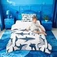 thumbnail image 4 of meiyoeat Cute Ocean Shark Twin Comforter Sets For Boys,Marine Animal Bedding Set For Kids,Reversible,2-Piece, 4 of 7