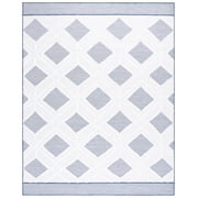 SAFAVIEH Cabana Carina Diamond Indoor/Outdoor Area Rug, Ivory/Navy, 8' x 10'
